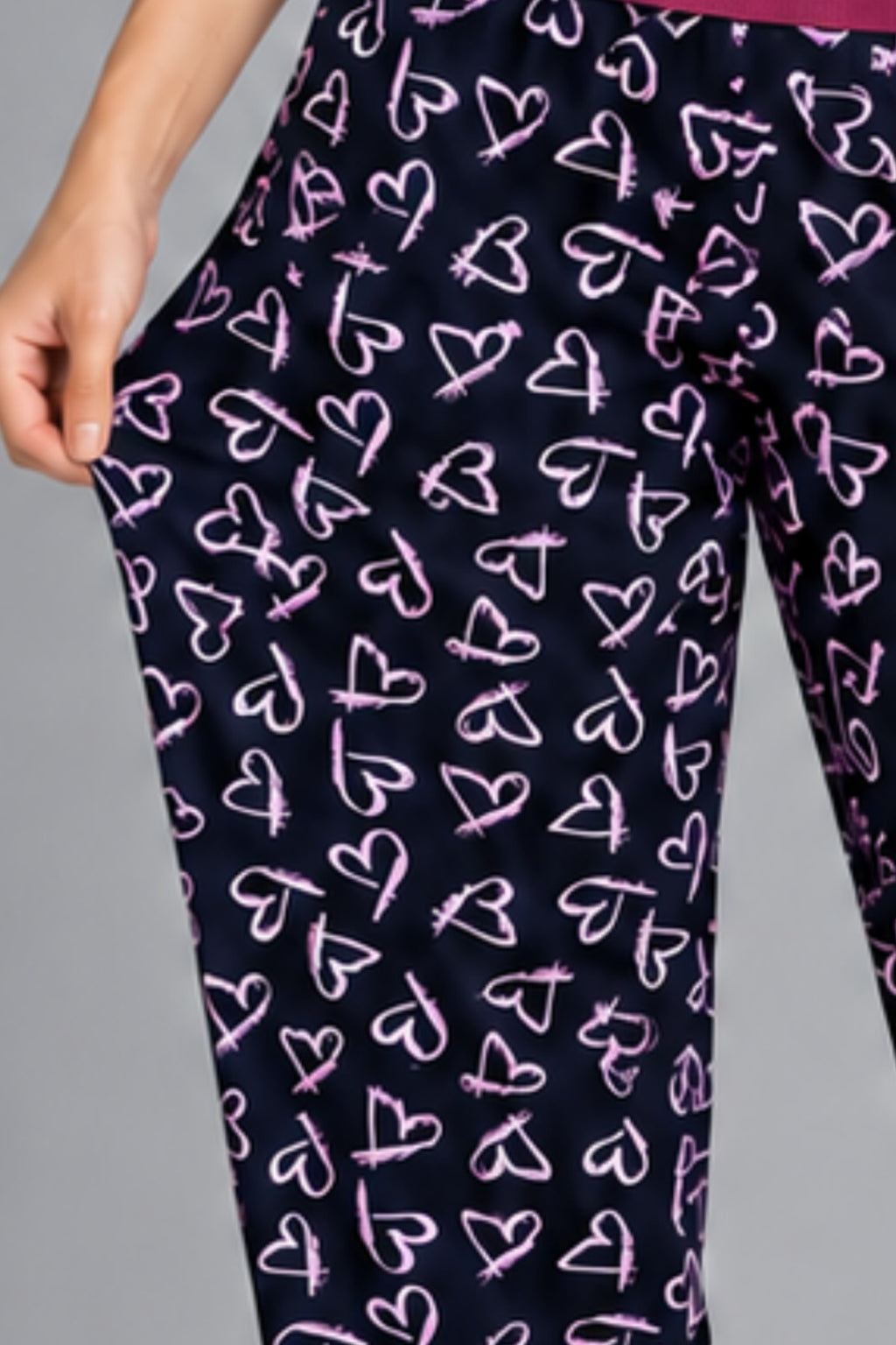 Kadın Çizgili Bluz Desenli Askılı Bordo Pijama Takımı