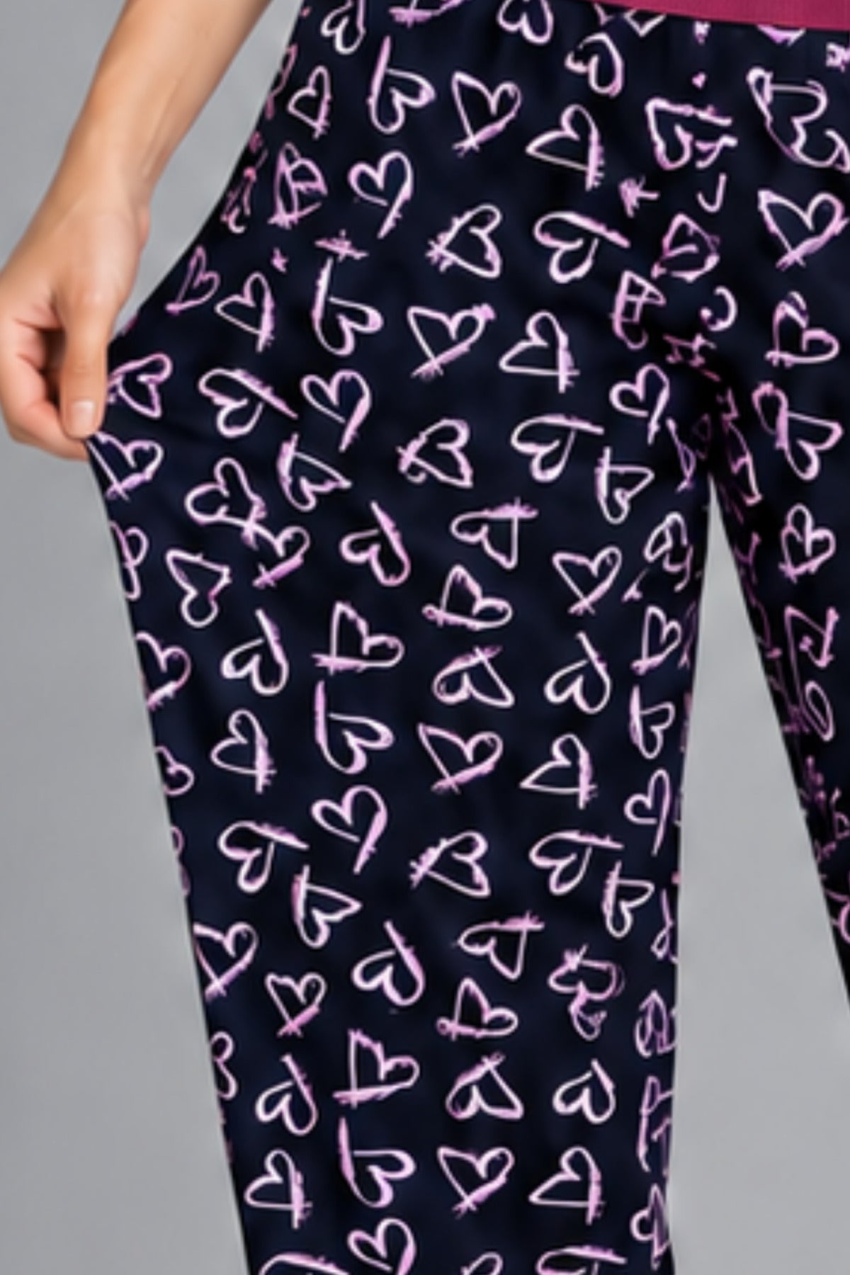 Kadın Çizgili Bluz Desenli Askılı Bordo Pijama Takımı