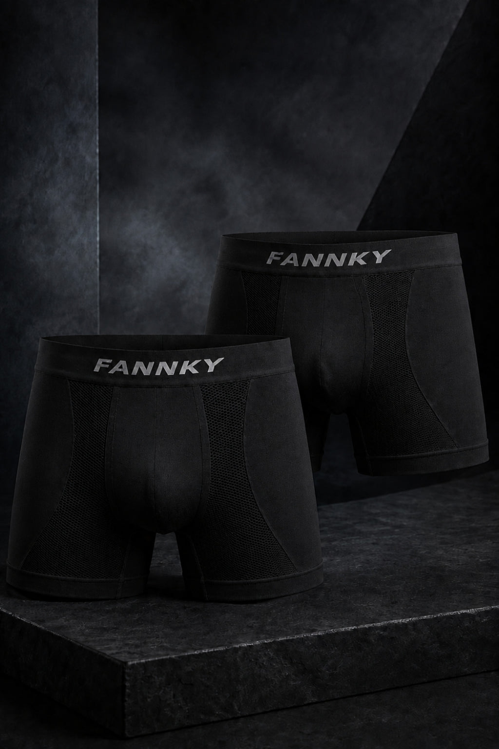Erkek Rahat Esnek Seamless 2 Li Siyah Boxer