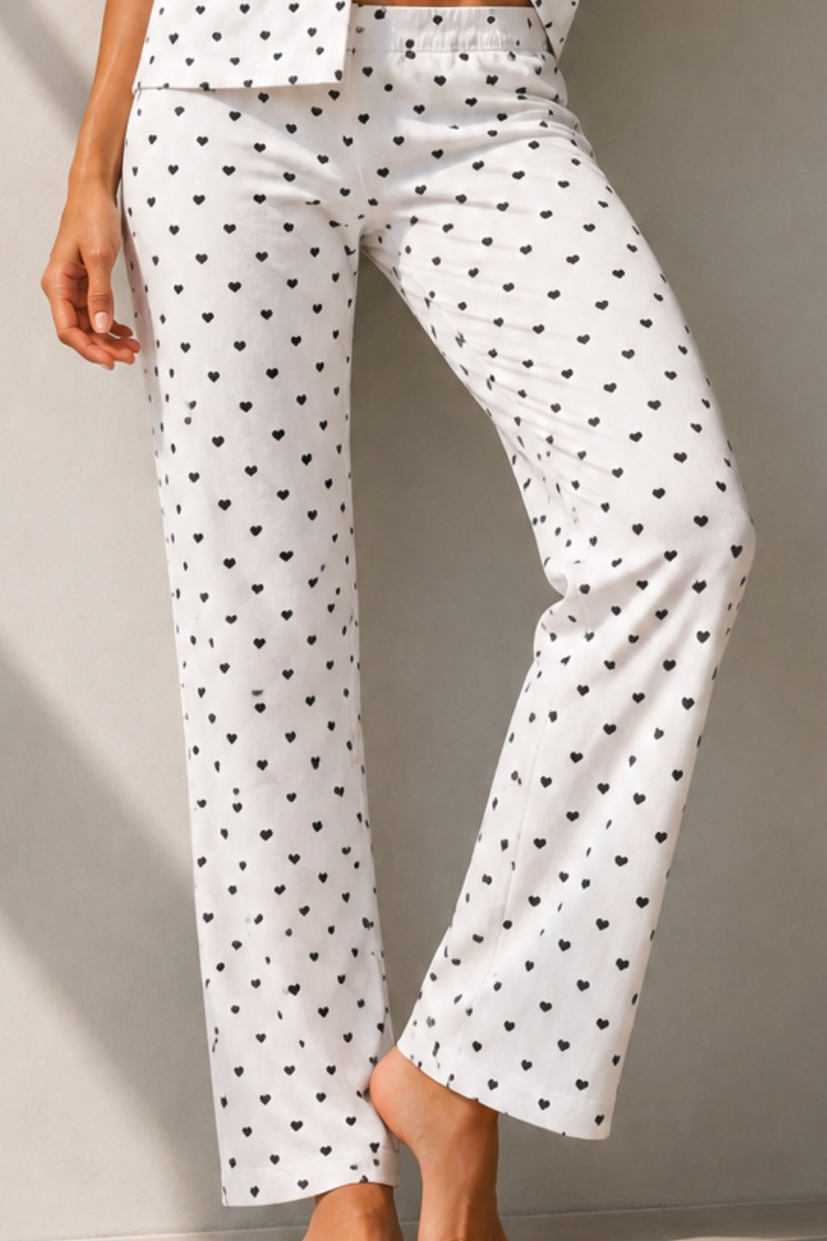 Kadın Klasik Doğal Düğme Gece Kar Beyaz Pijama Takımı