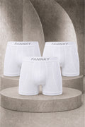 Erkek Casual Comfort Günlük 3 Lü Beyaz Boxer