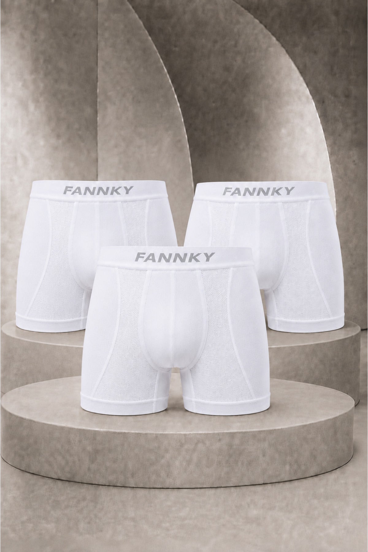 Erkek Casual Comfort Günlük 3 Lü Beyaz Boxer