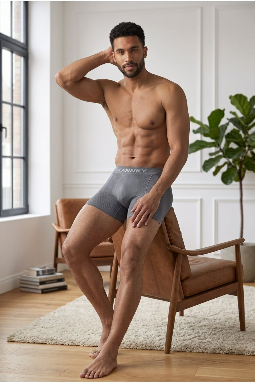 Erkek Rahat Esnek Seamless 3 Lü Gri Boxer