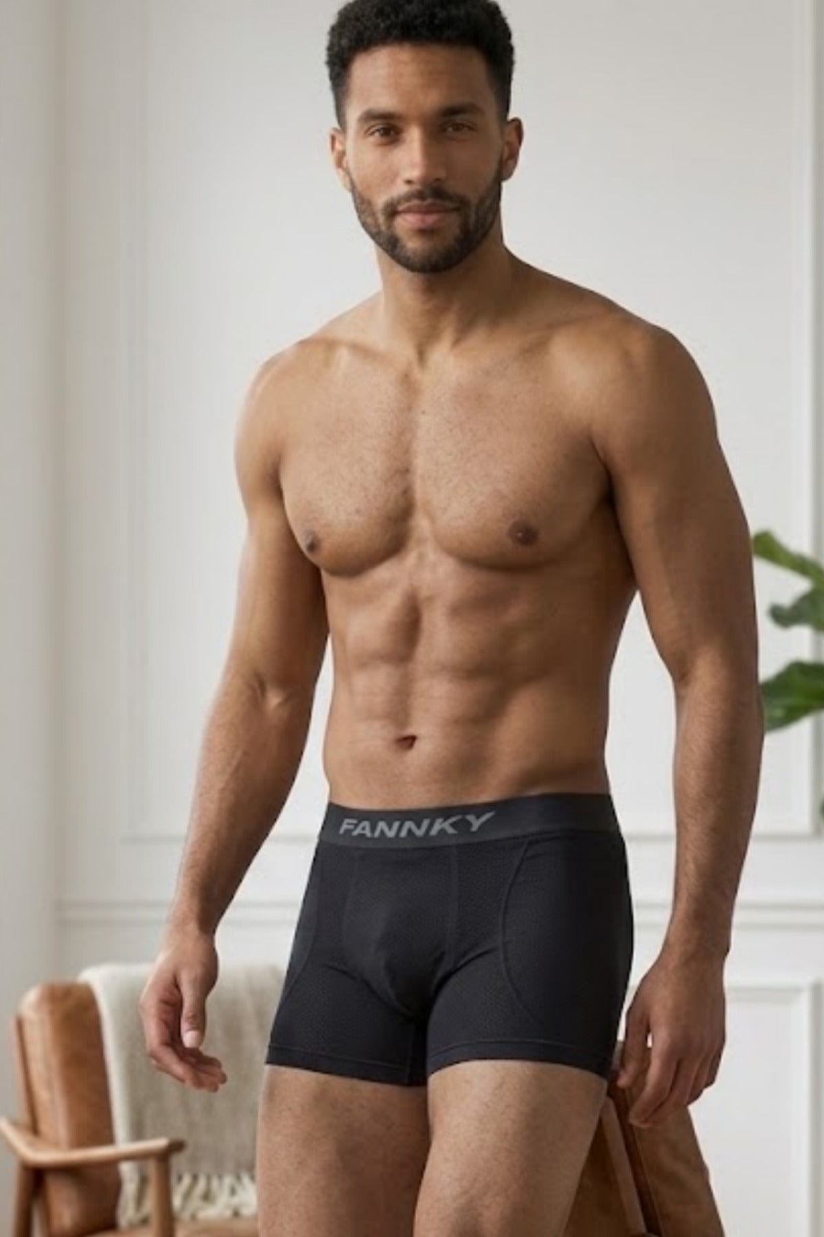 Erkek Rahat Esnek Seamless 3 Lü Siyah Boxer