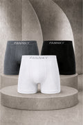 Erkek Casual Comfort Günlük 3 Lü Boxer Füme