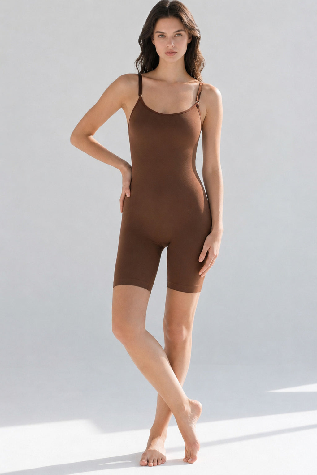 Kadın Bel Bacak Sıkılaştıran Kahverengi Full Body