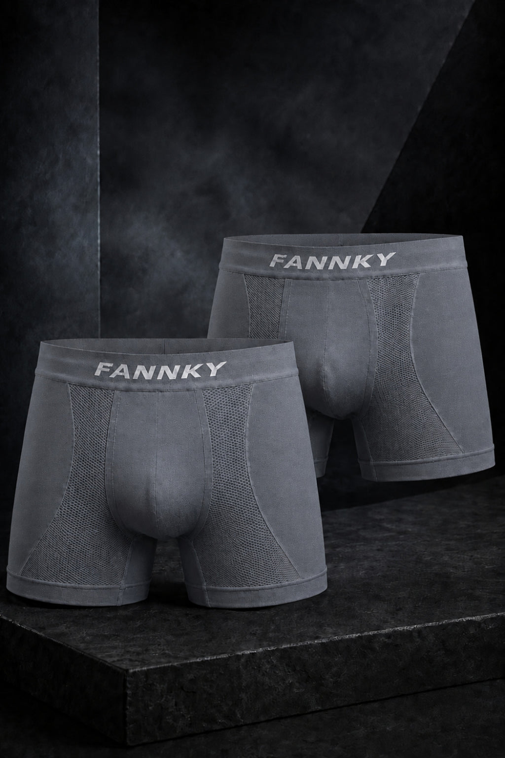 Erkek Rahat Esnek Seamless 2 Li Gri Boxer