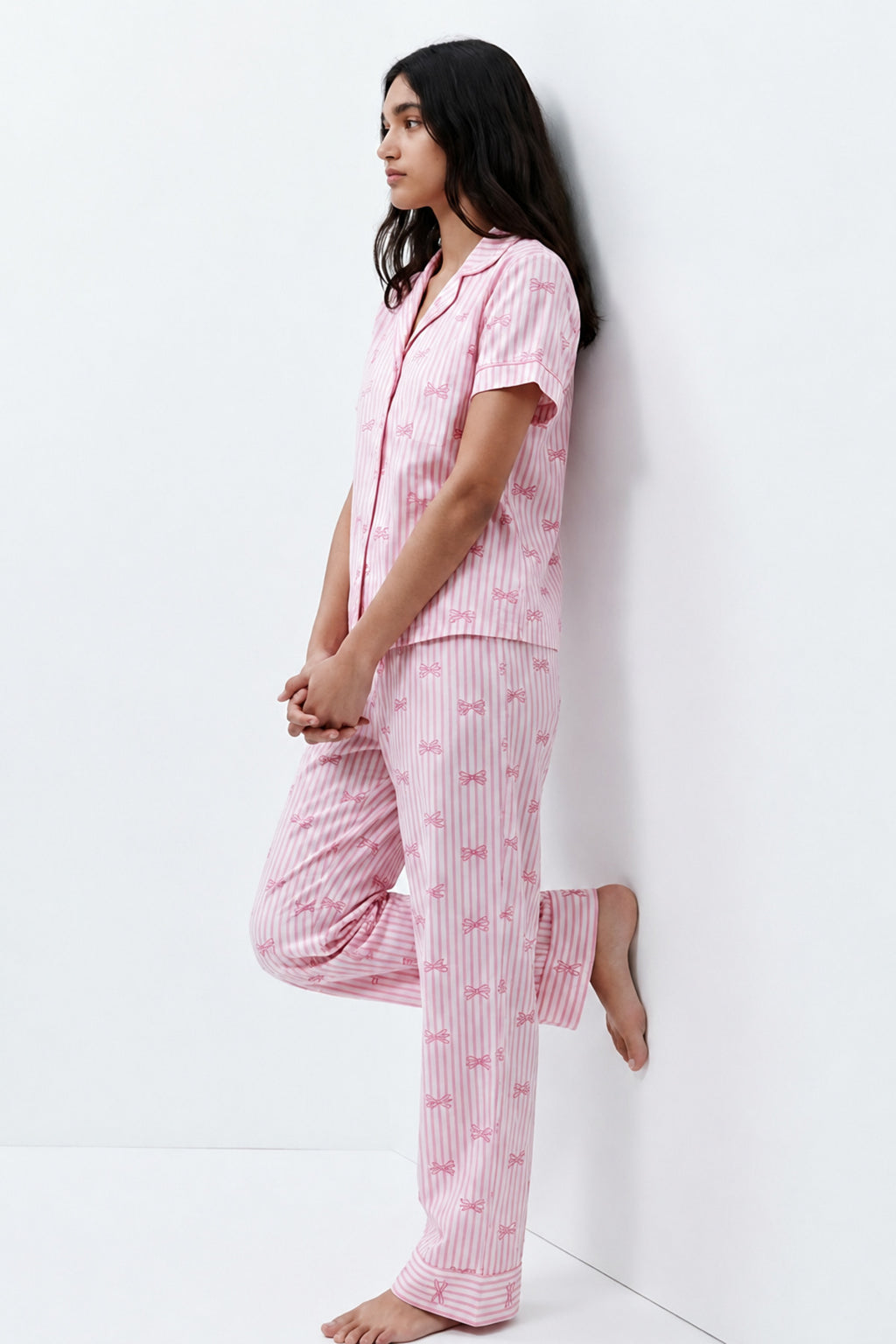 Standart Boy Elastanlı Pembe Pijama Takımı
