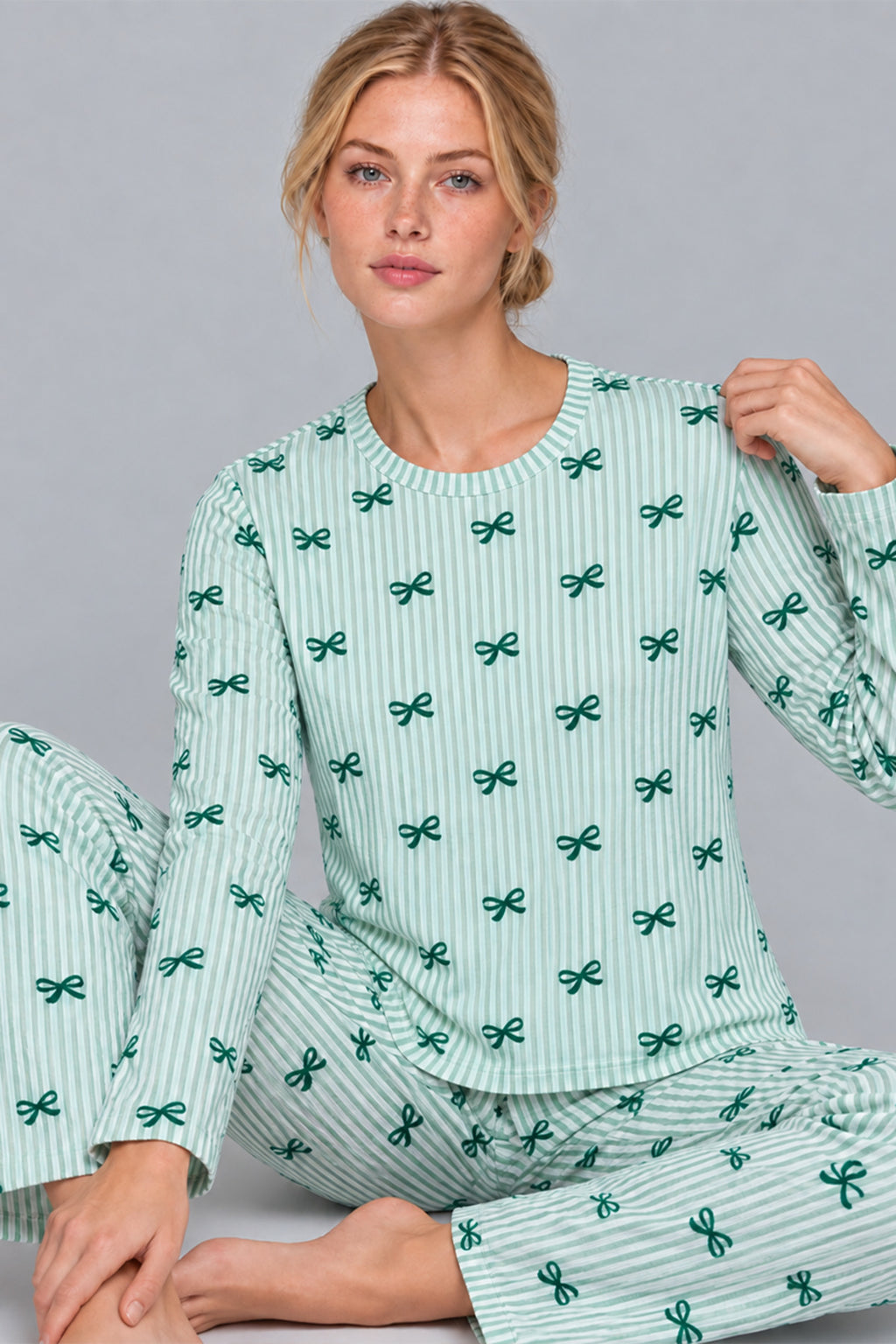 Kadın Comfort Esnek Yeşil Pijama Takımı 4801