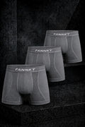 Erkek Rahat Esnek Seamless 3 Lü Gri Boxer