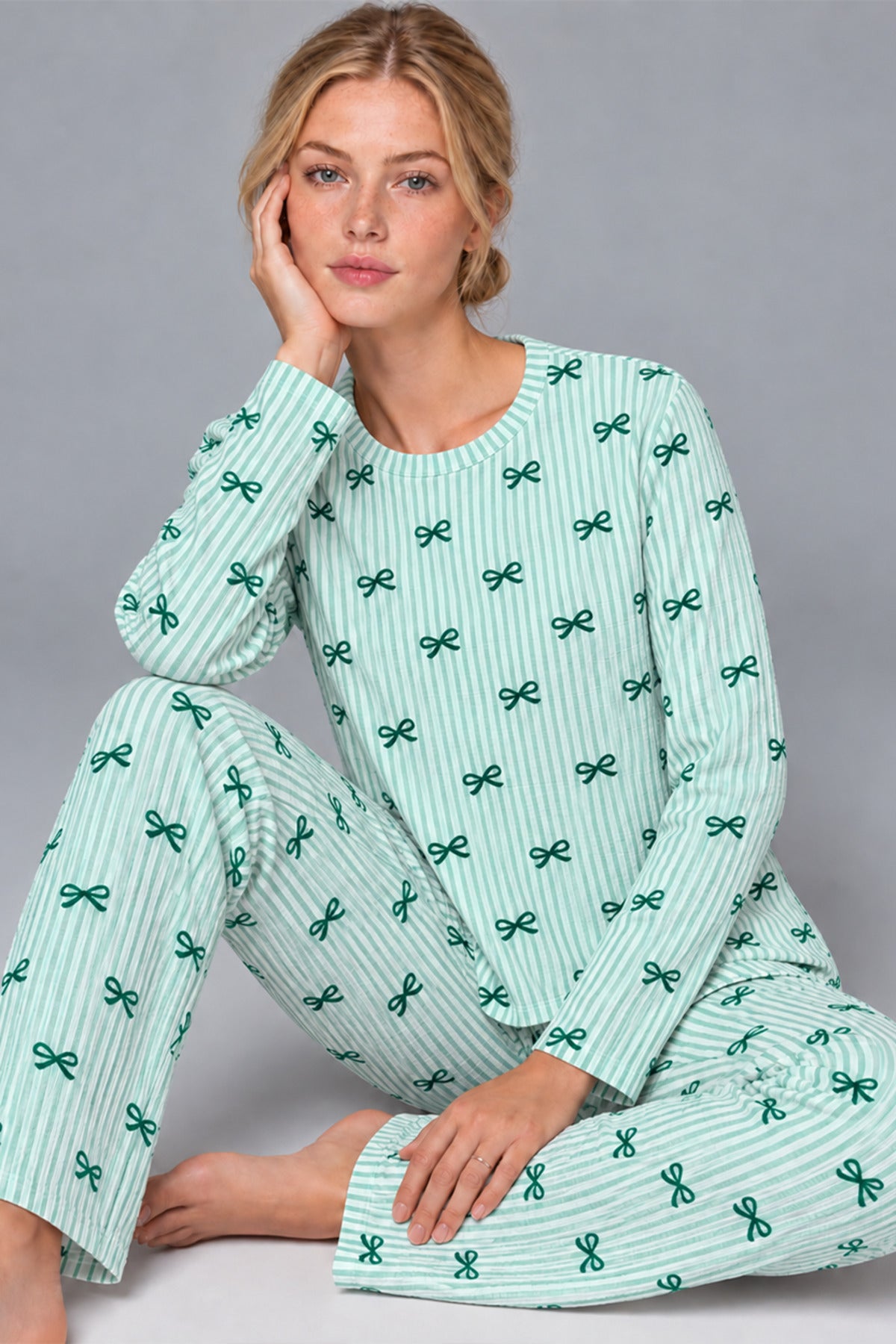 Kadın Comfort Esnek Yeşil Pijama Takımı 4801