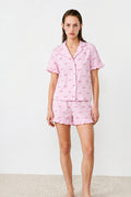 Kadın Relaxed Lastikli Pembe Pijama Takımı