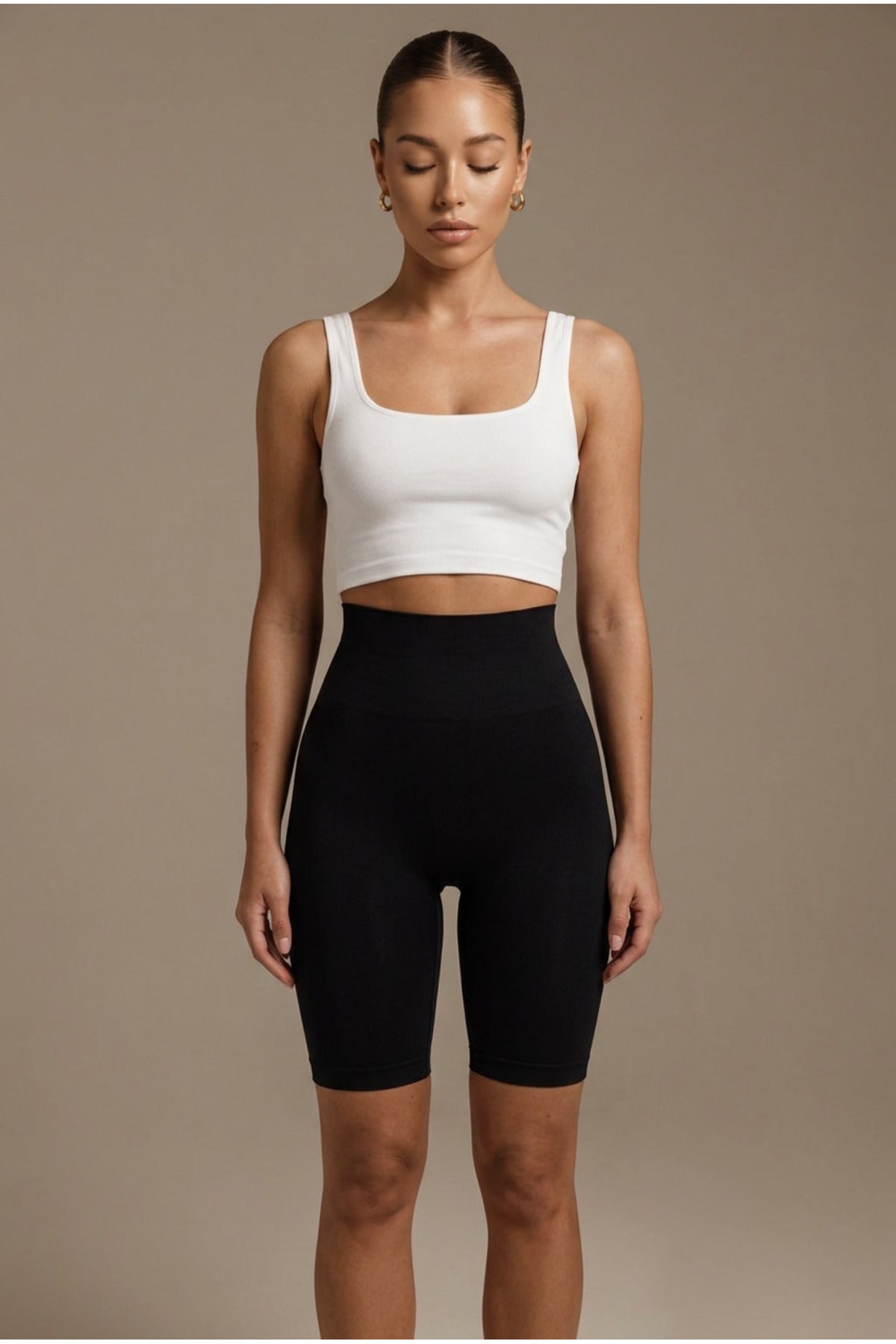 Kadın Sıkılaştırıcı Kumaş Boxer Kalıp Siyah Korse