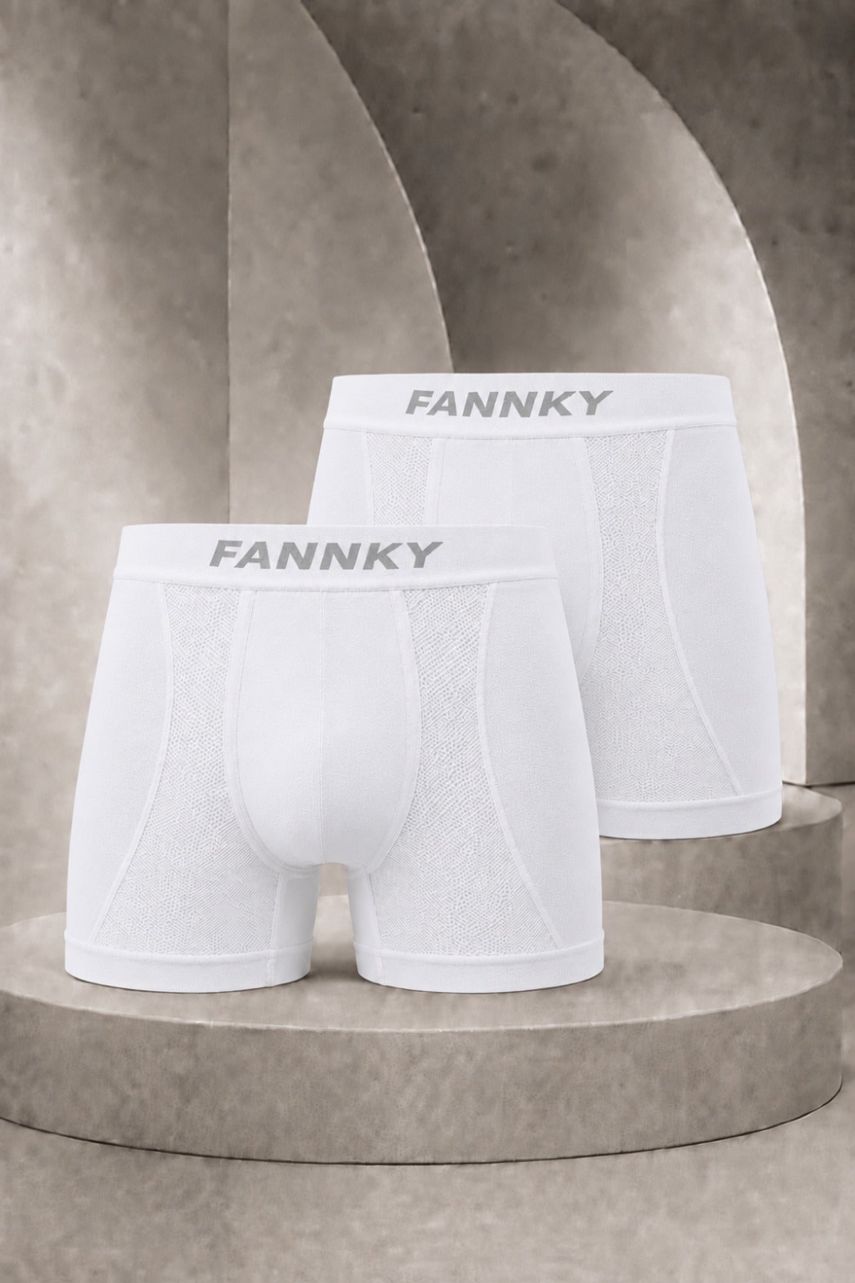 Erkek Casual Comfort Günlük 2 Li Beyaz Boxer