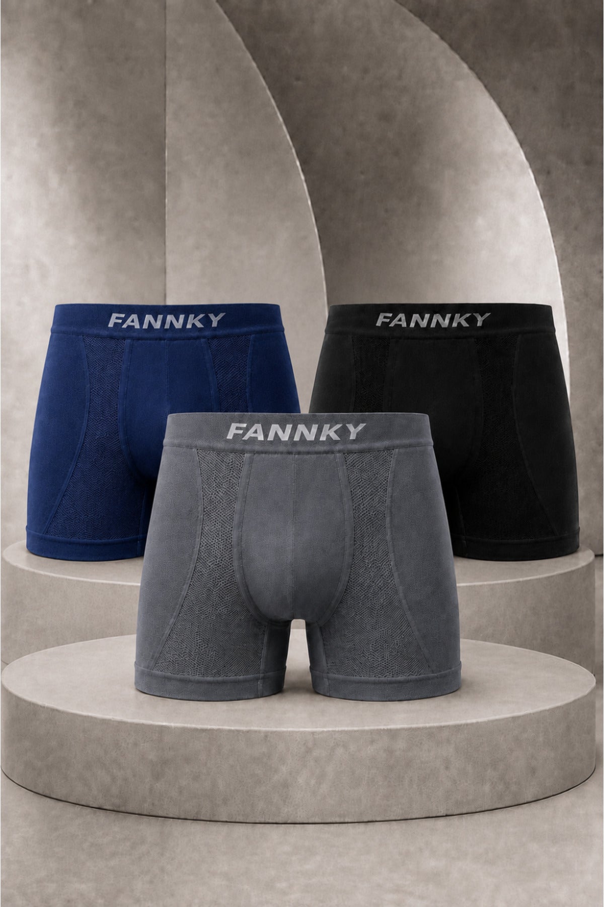 Erkek Casual Comfort Günlük 3 Lü Boxer Çok Renkli