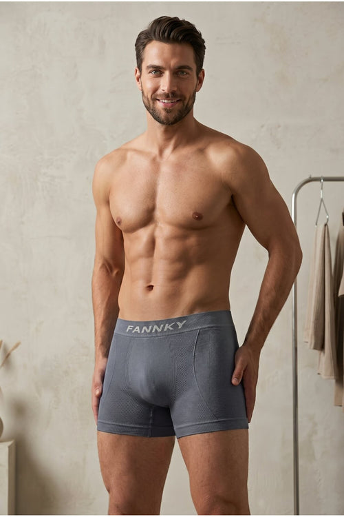 Erkek Casual Comfort Günlük Gri Boxer - SERENZE Milano