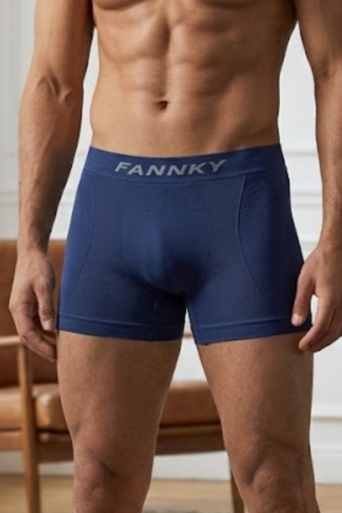 Erkek Rahat Esnek Seamless Lacivert Boxer