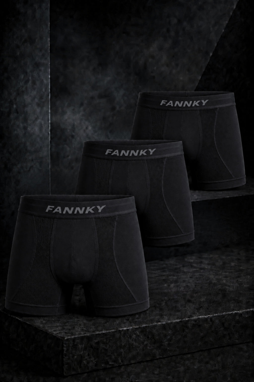Erkek Rahat Esnek Seamless 3 Lü Siyah Boxer