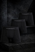 Erkek Rahat Esnek Seamless 3 Lü Siyah Boxer