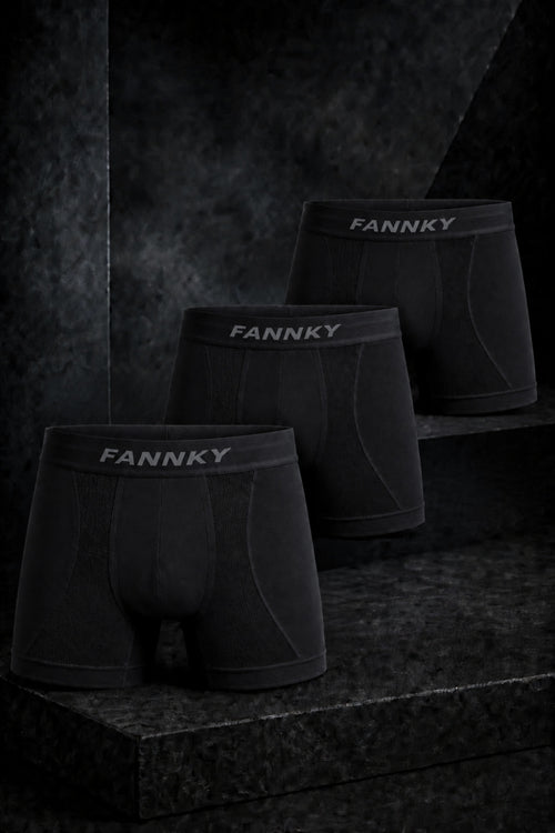Erkek Rahat Esnek Seamless 3 Lü Siyah Boxer - SERENZE Milano
