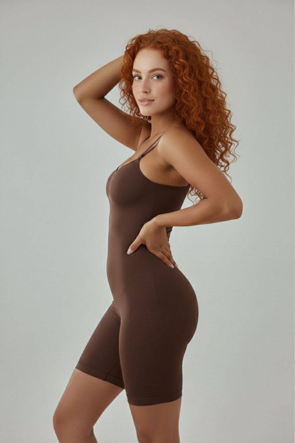 body yüksek bel tam boy 9050 Kahverengi