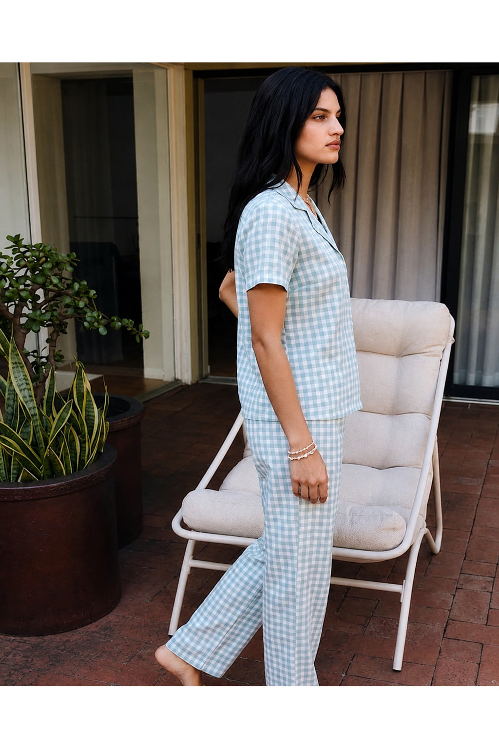 Viskon Karışım Homewear Su Yeşili Pijama Takımı - SERENZE Milano