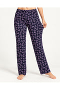 Kadın Premium Desenli Rahat Kesim Mor Pijama Altı 4772