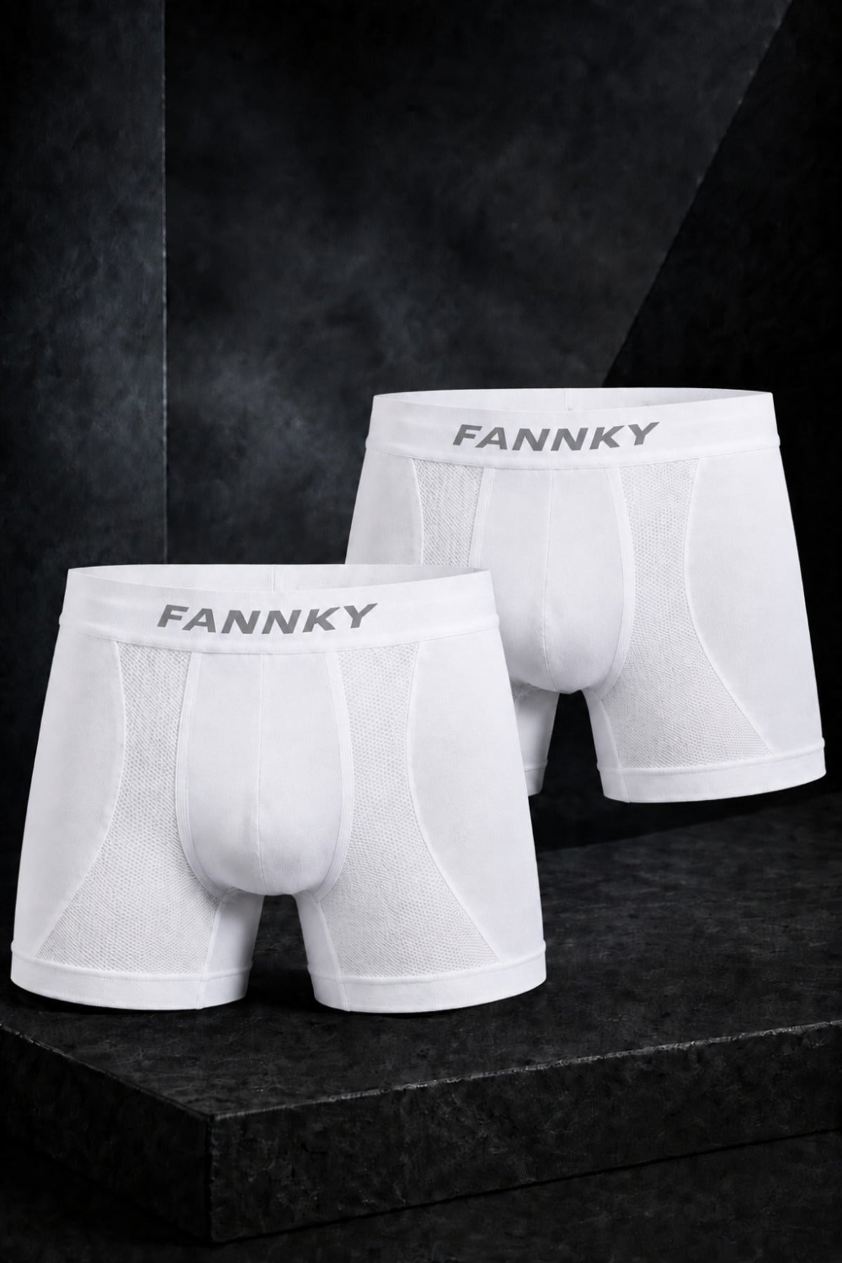 Erkek Rahat Esnek Seamless 2 Li Beyaz Boxer