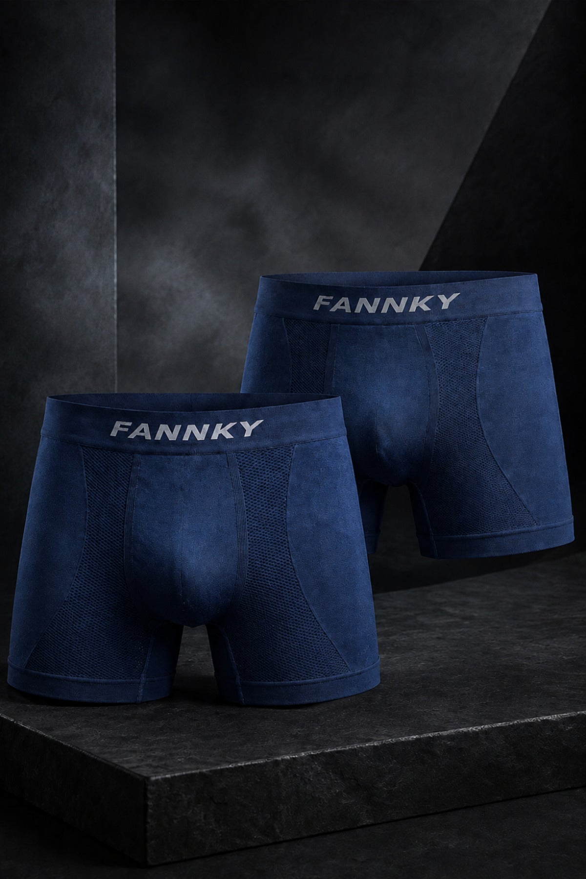 Erkek Rahat Esnek Seamless 2 Li Lacivert Boxer