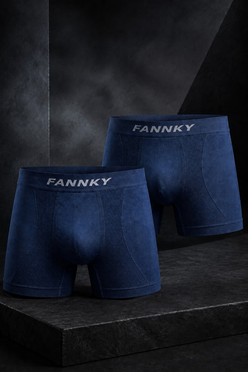 Erkek Rahat Esnek Seamless 2 Li Lacivert Boxer - SERENZE Milano