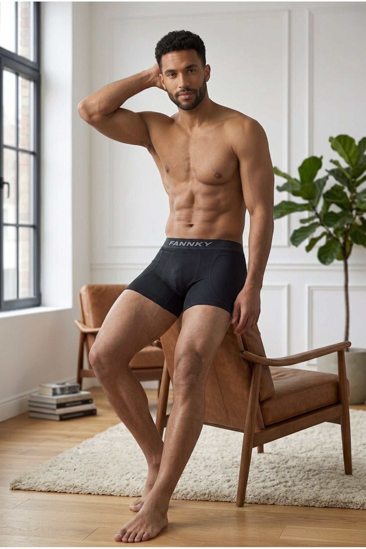 Erkek Rahat Esnek Seamless 3 Lü Boxer Füme