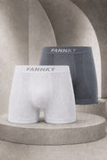 Erkek Casual Comfort Günlük 2 Li Boxer Krem