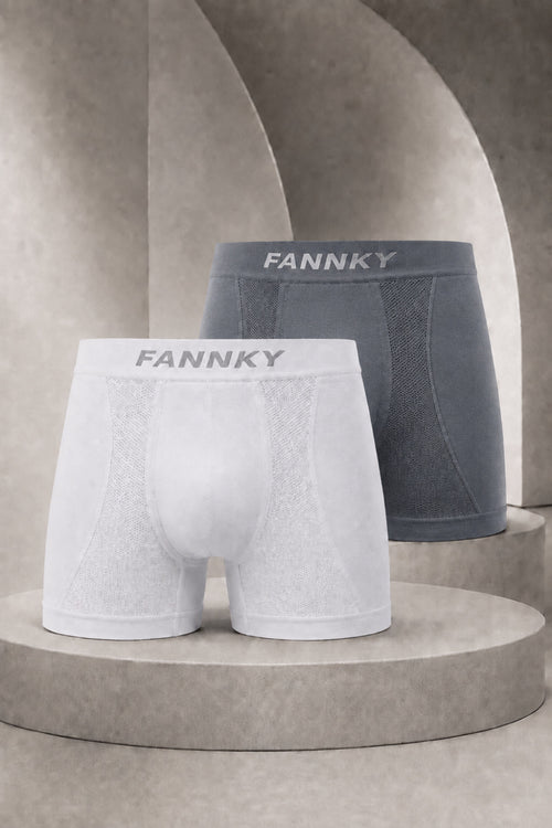 Erkek Casual Comfort Günlük 2 Li Boxer Krem - SERENZE Milano