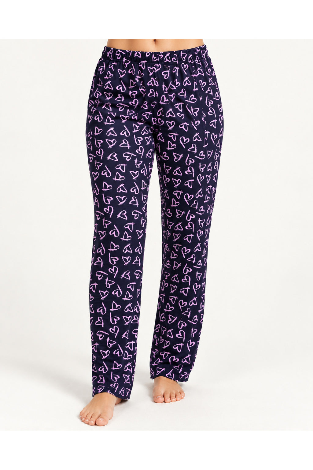 Kadın Premium Desenli Rahat Kesim Mor Pijama Altı 4772