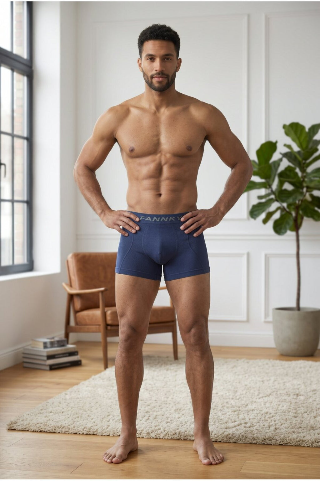Erkek Rahat Esnek Seamless 2 Li Lacivert Boxer