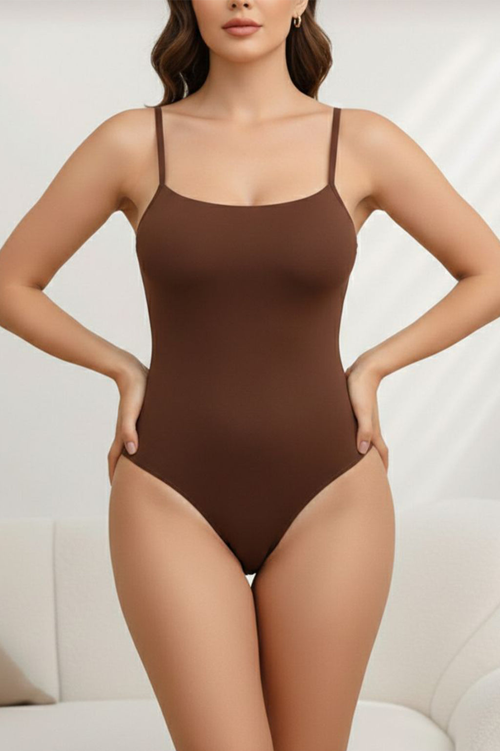 örme kumaş zıbın string model toparlayıcı body 9052 Kahverengi