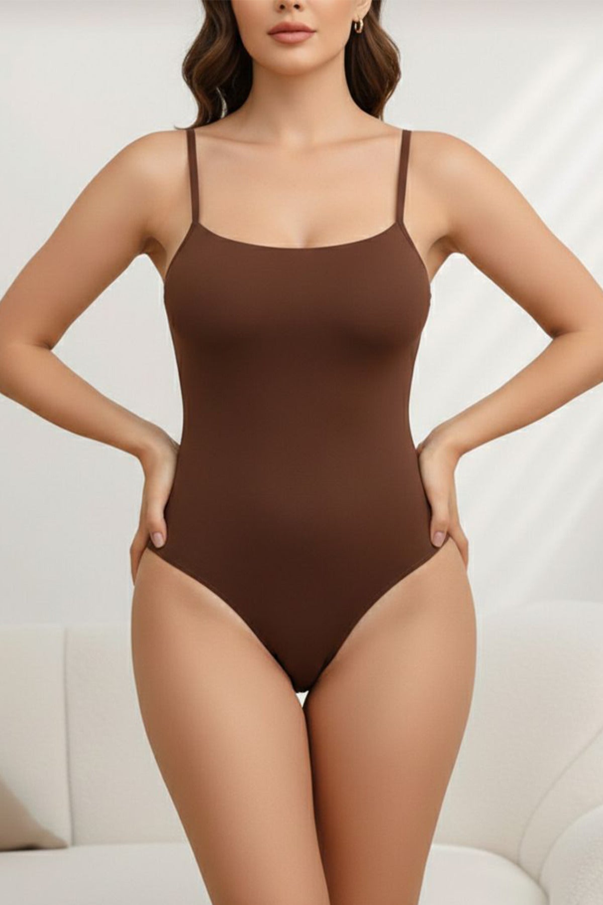 örme kumaş zıbın string model toparlayıcı body 9052 Kahverengi