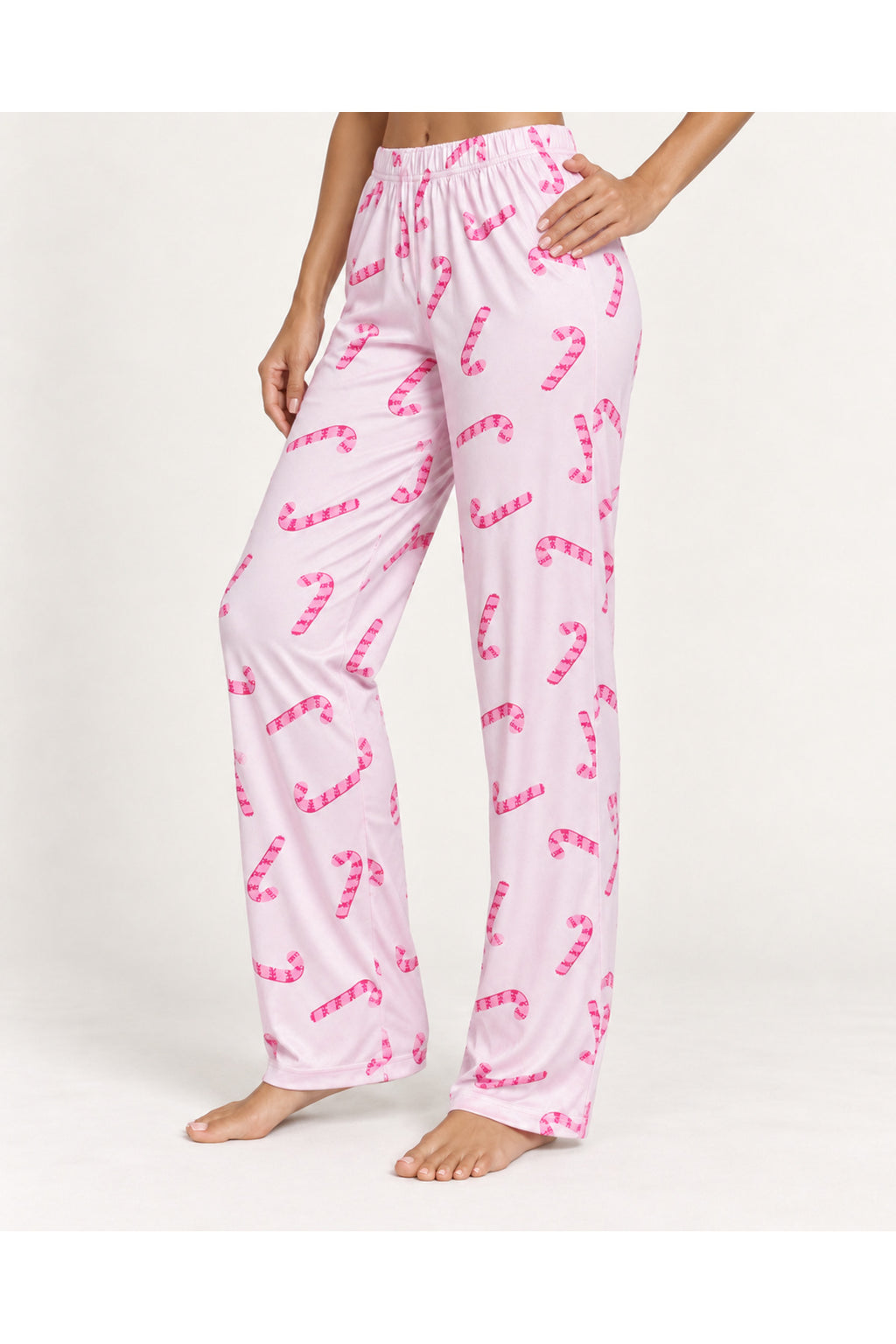 Kadın Premium Desenli Rahat Kesim Pudra Pijama Altı 4773