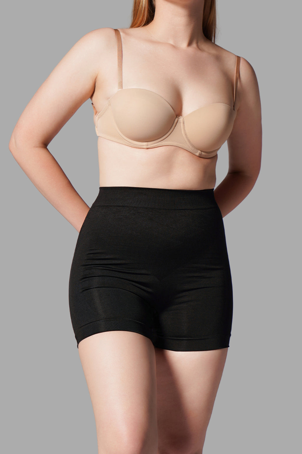 Push Up Seamless Dikişsiz Popo Şekillendirici Kısa Paçalı Korse 2064 Siyah