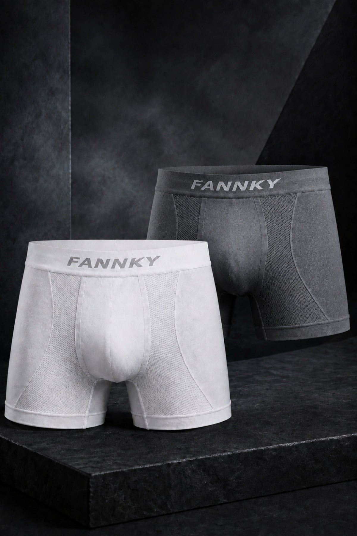 Erkek Rahat Esnek Seamless 2 Li Boxer Füme