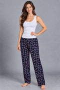 Kadın Trend Günlük Bluz Beyaz Desenli Pijama Takımı