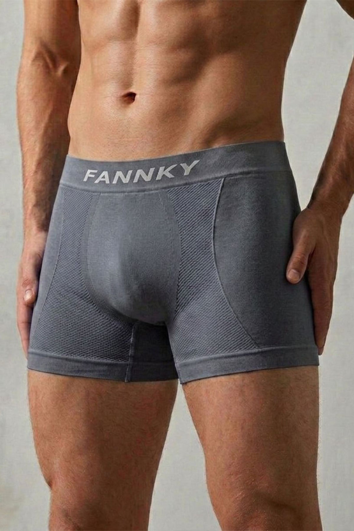 Erkek Dikişsiz Nefes Alabilen Rahat Kesim Boxer 2014 - Gri