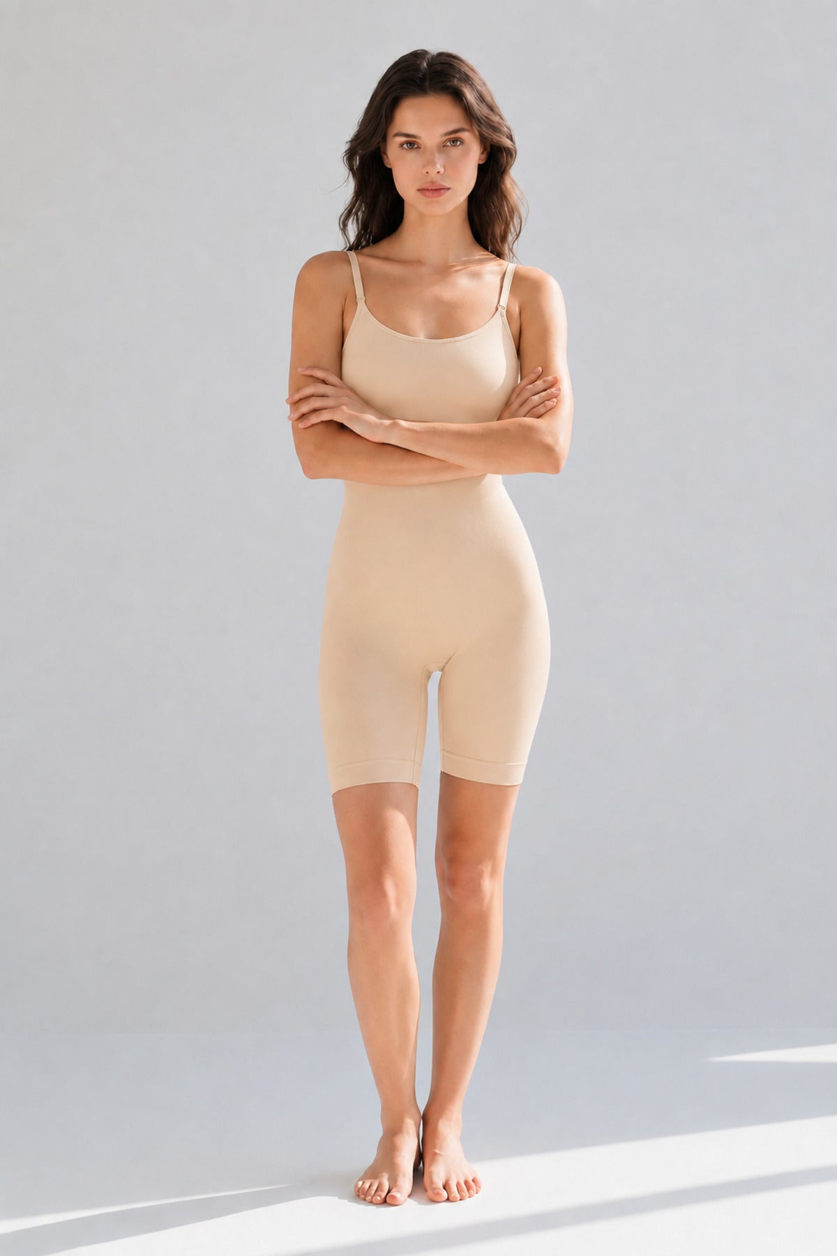 Kadın Bel Bacak Sıkılaştıran Ten Rengi Full Body